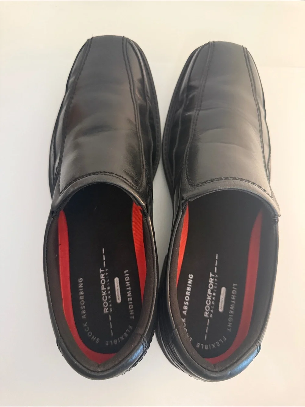 Rockport Men’s Walkability Adiprene by Adidas Black Leather Slip-On Loafers 10.5